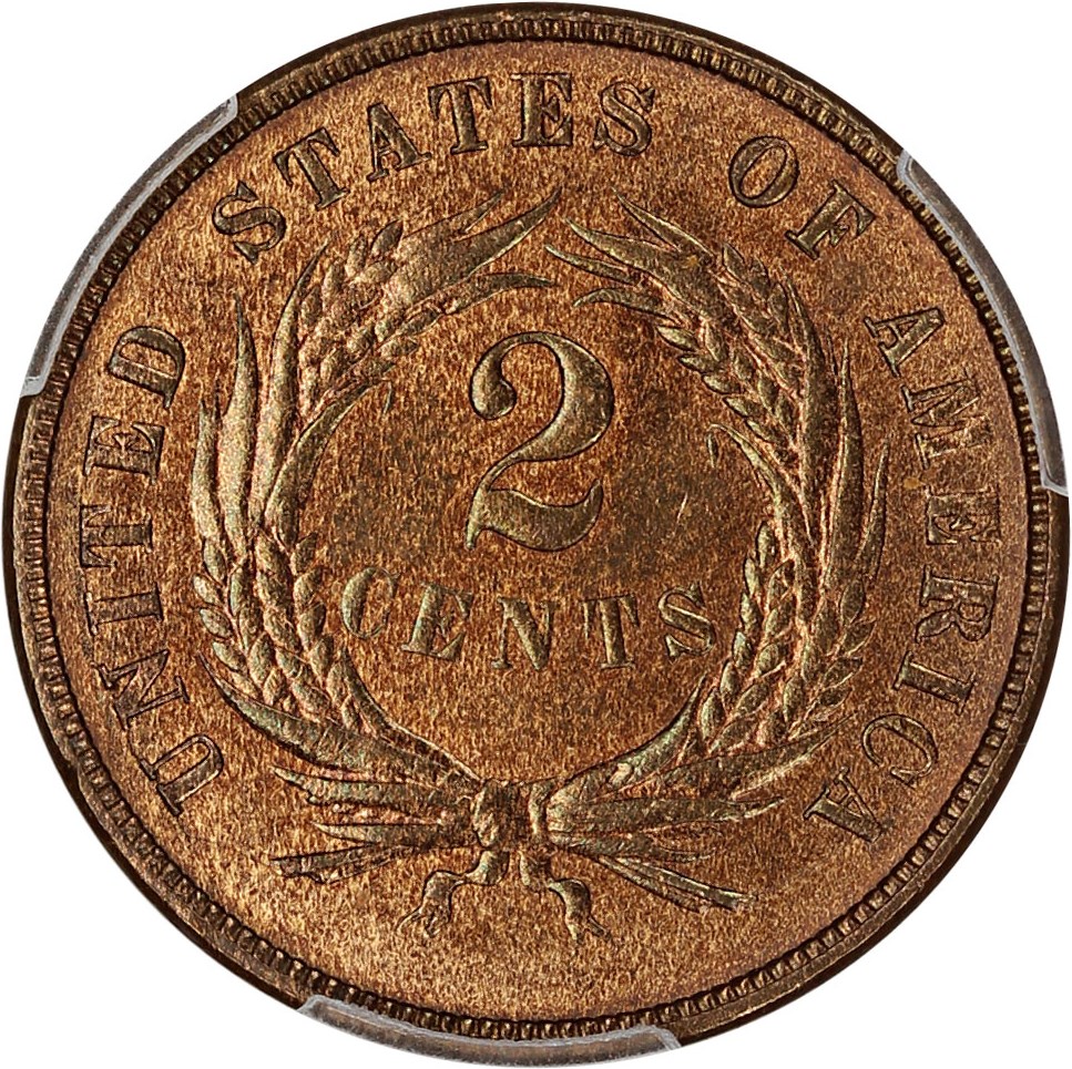 image for: 1872 2c PCGS/CAC MS65+ RB ex: D.L. Hansen