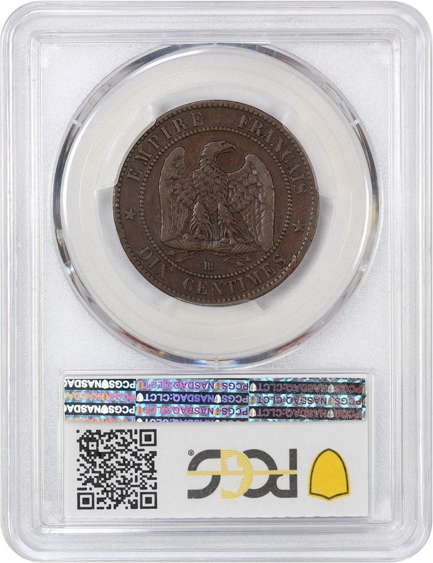 image for: France: 1864-BB 10 Centime PCGS VF35 (KM-798.2)