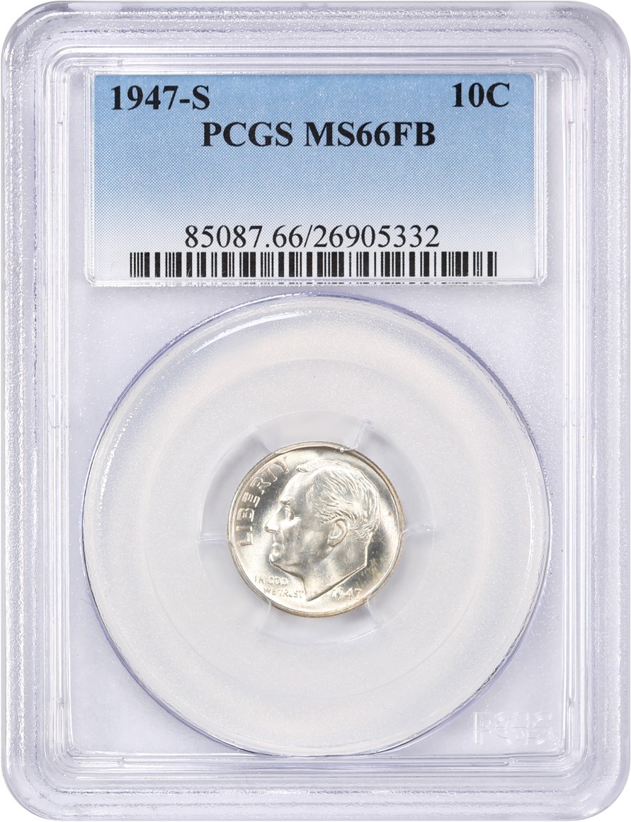 image for: 1947-S 10c PCGS MS66 FB