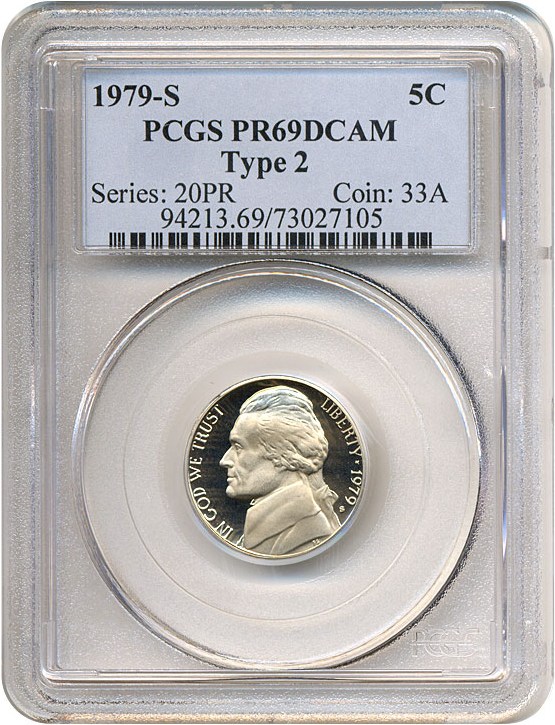 image for: 1979-S 5c Ty.2 PCGS Proof 69 DCameo