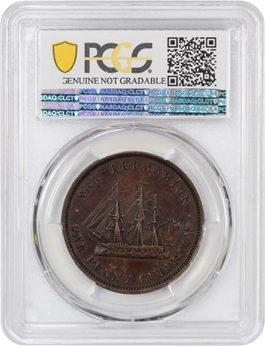 image for: Canada: New Brunswick 1854 1D Token PCGS XF Details (KM-4)