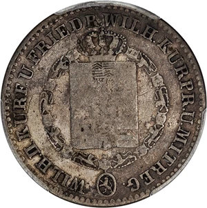 image for: German States: Hesse-Cassel 1833 1/6 TH PCGS VF20 (KM-590)