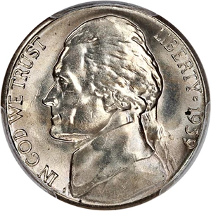 image for: 1939-S 5c PCGS MS66 FS (Reverse of 1940)