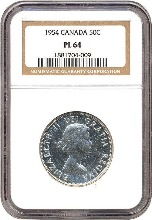 image for: Canada: 1954 50C  NGC Proof 64 