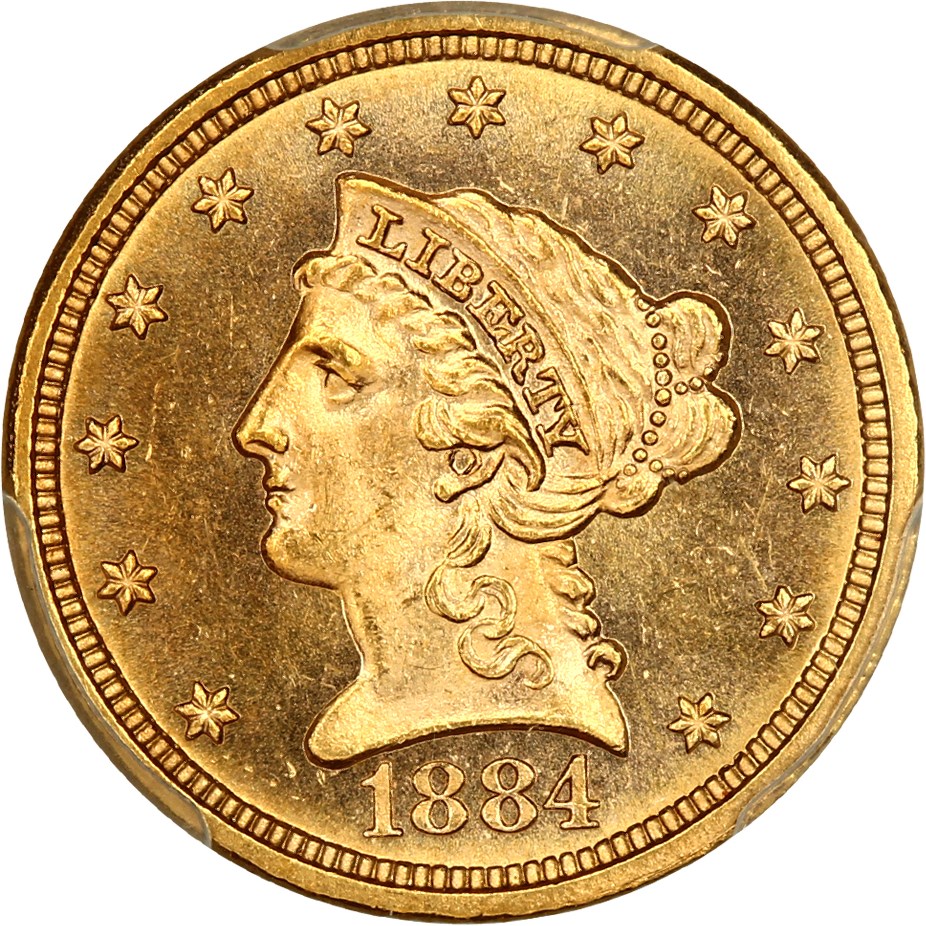 image for: 1884 $2 1/2 PCGS/CAC MS64+