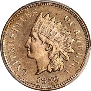 image for: 1859 1c PCGS Proof 65 ex: D.L. Hansen