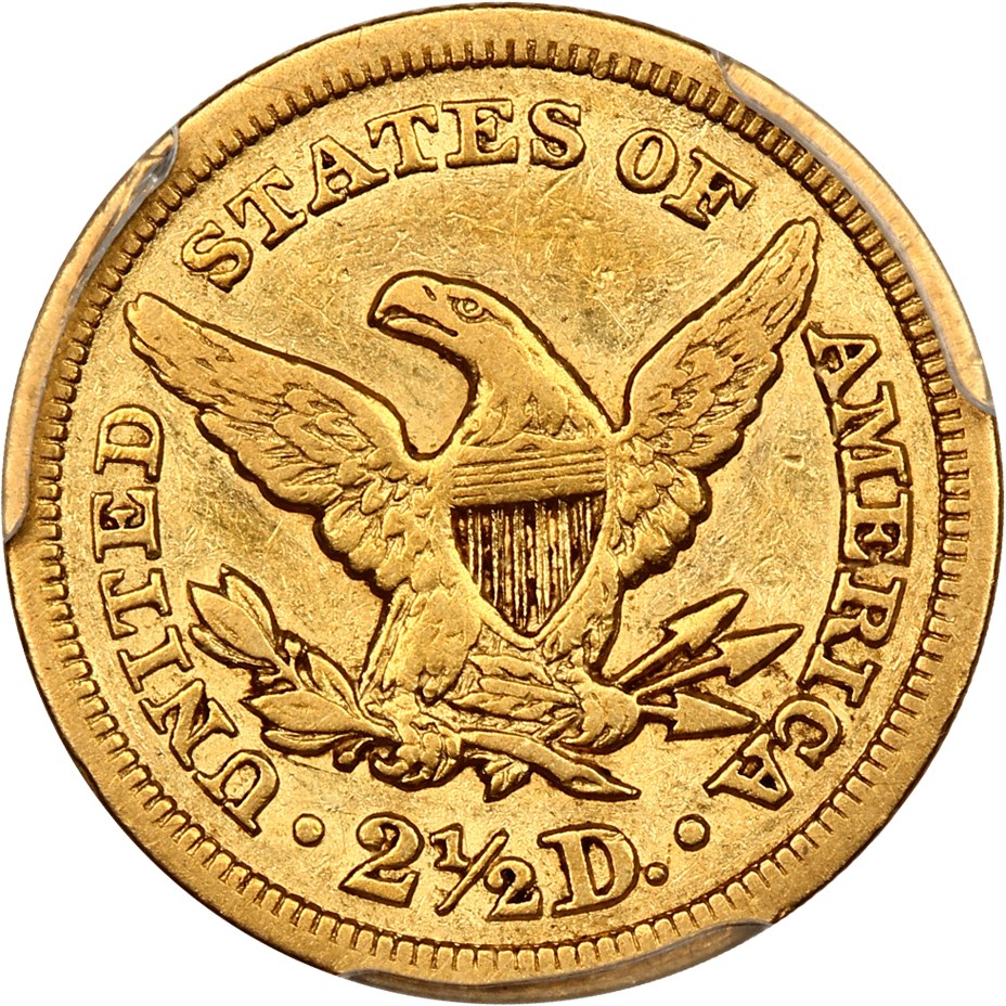 image for: 1847 $2 1/2 PCGS XF40