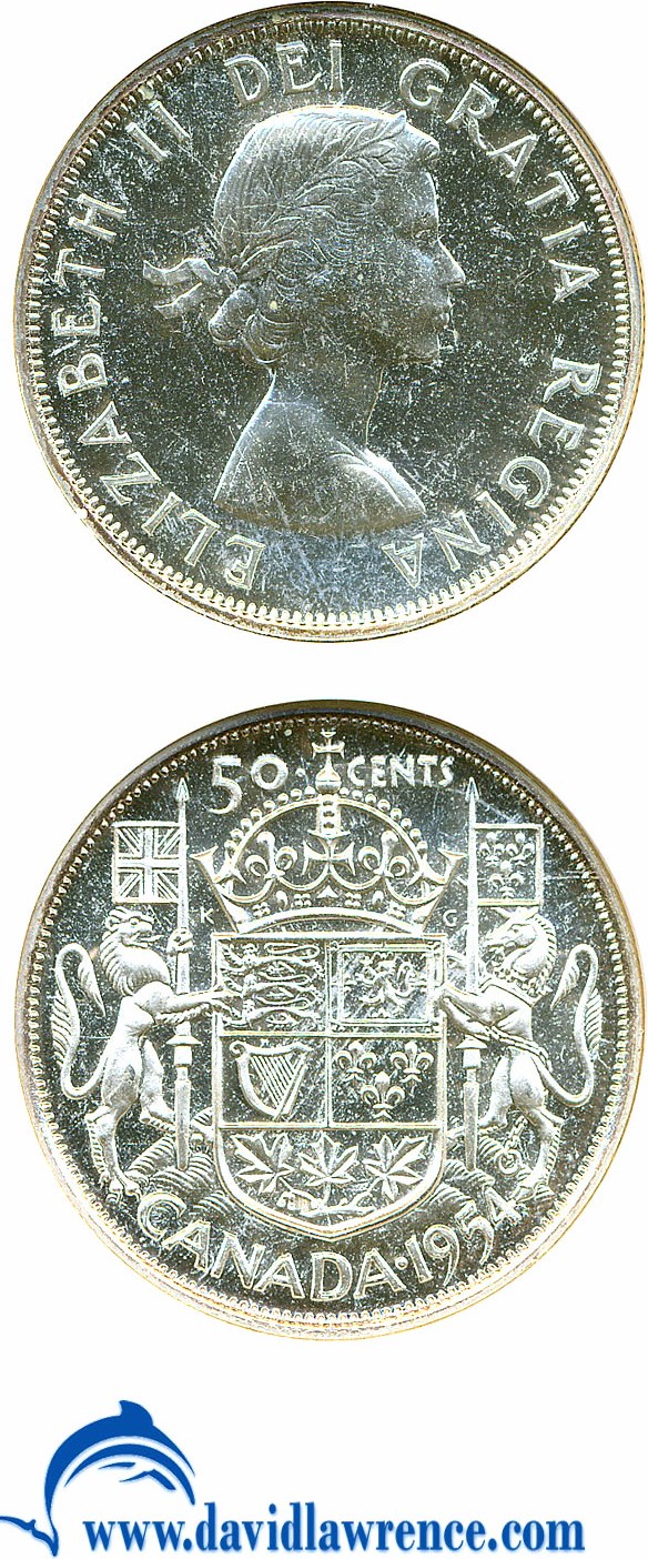 image for: Canada: 1954 50C  NGC Proof 64 