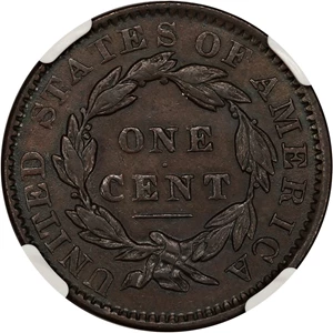 image for: 1834 1c NGC AU55 (Large 8, Small Stars, Medium Letters, N-3)
