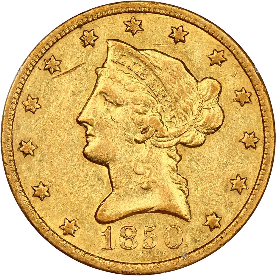 image for: 1850-O $10 PCGS VF30 (OGH Rattler Holder)