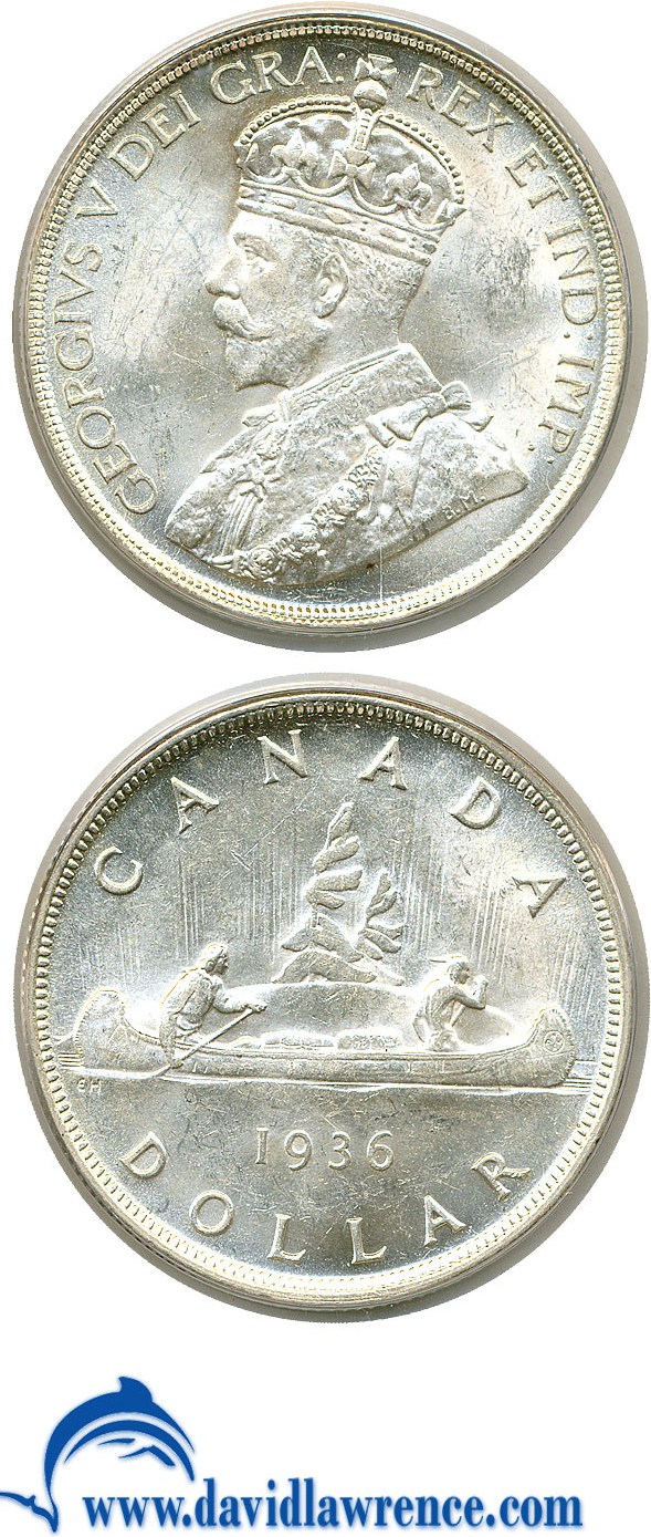 image for: Canada: 1936 $1  PCGS MS60 