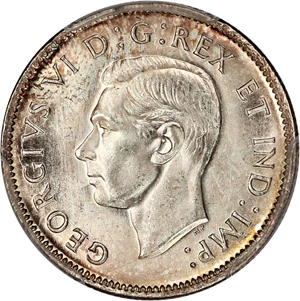 image for: Canda: 1943 25C PCGS MS64