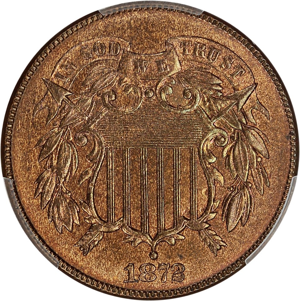 image for: 1872 2c PCGS/CAC MS65+ RB ex: D.L. Hansen