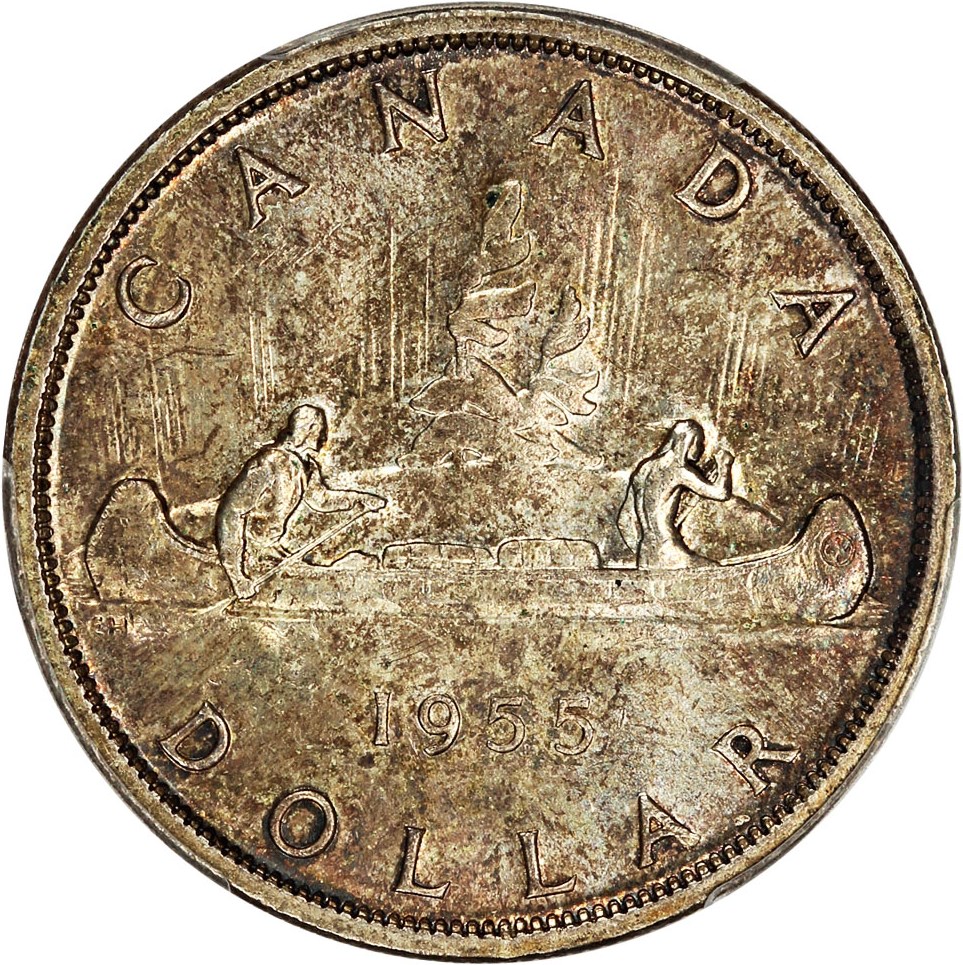 image for: Canada: 1955 $1 PCGS MS61 (KM-54)