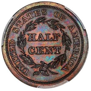 image for: 1840 1/2c PCGS Proof 65 BN (Restrike) ex: D.L. Hansen