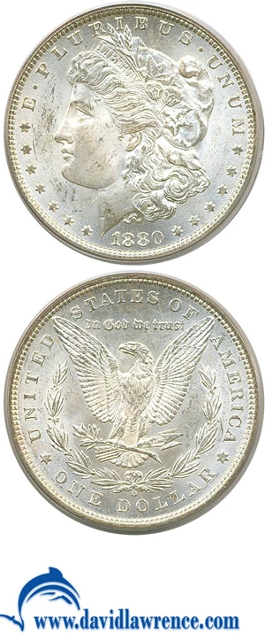 image for: Top 100 VAM: 1880-O $1 VAM 6A 8/7 Ear PCGS MS64