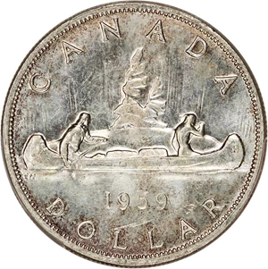 image for: Canada: 1959 $1 PCGS MS63 (KM-54)