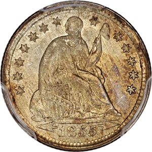 image for: 1855 H10c PCGS MS65 (Arrows) ex: D.L. Hansen