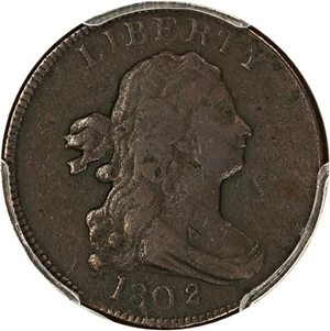 image for: 1802/0 1/2c PCGS F15 (Rev of 1802) ex: D.L. Hansen