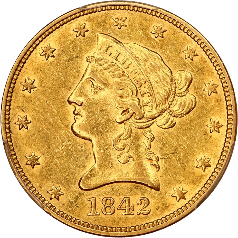 image for: 1842-O $10 PCGS AU55 ex: D.L. Hansen