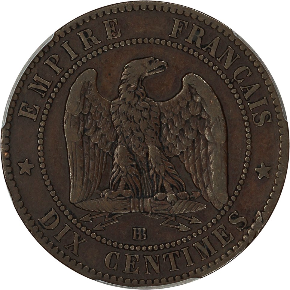 image for: France: 1864-BB 10 Centime PCGS VF35 (KM-798.2)