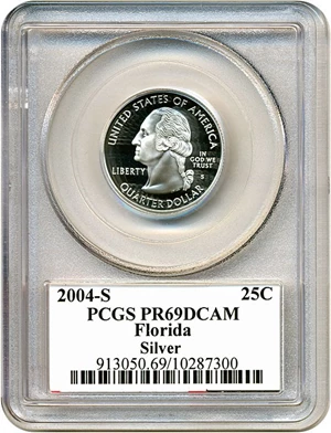 image for: 2004-S 25c Florida-Silver PCGS Proof 69 DCameo