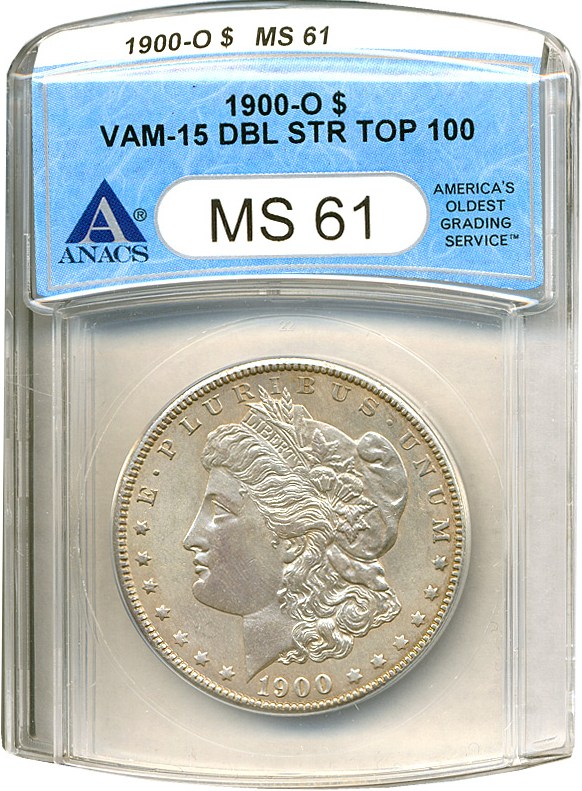 image for: Top 100 VAM: 1900 $1 VAM 15  Doubled Star ANACS MS61