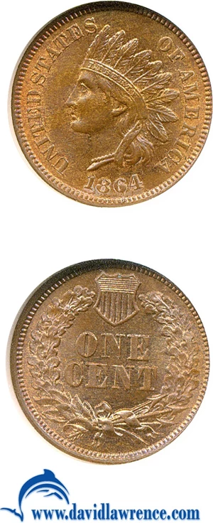 image for: 1864-L 1c NGC MS66 RB