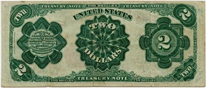 image for: FR. 357 1891 $2 Treasury Note PMG Very Fine 30