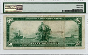 image for: FR. 1060 1914 Blue Seal $50 FRN Kansas City PMG Very Fine 25