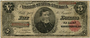 image for: FR. 363 1891 $5 Treasury Note PMG Fine 15