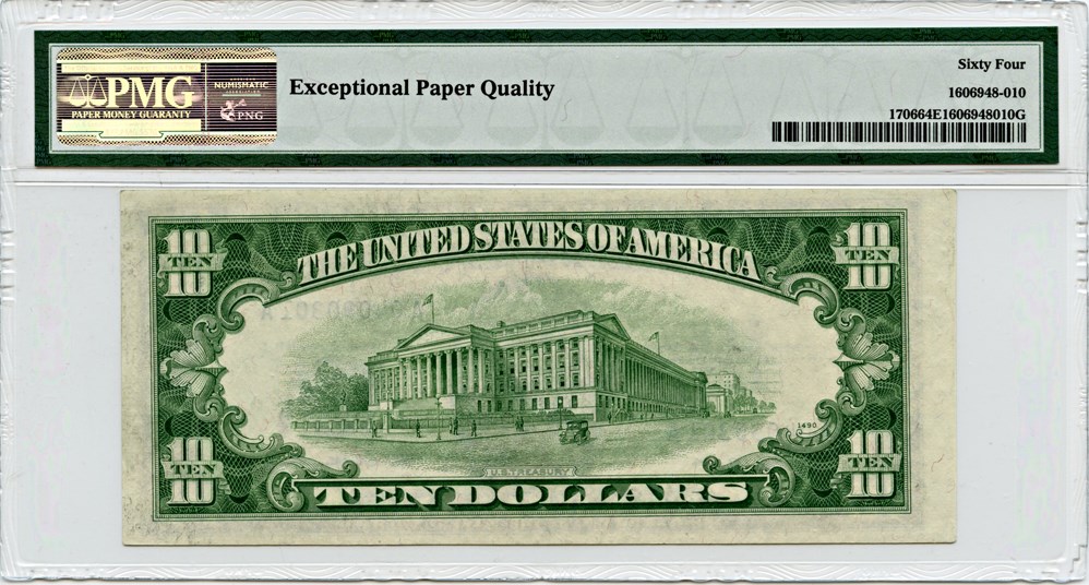 image for: FR. 1706 1953 $10 Silver Cert PMG Choice Unc 64 EPQ