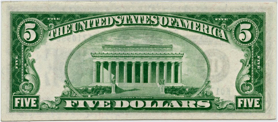 image for: FR. 1950K 1928 $5 FRN Dallas PMG Choice Unc 64 EPQ (As Made Paper Wrinkles)