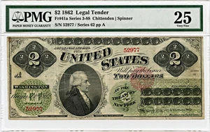 image for: FR. 41a 1862 $2 Legal Tender PMG Very Fine 25