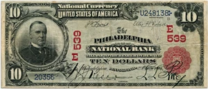 image for: FR. 613 1902 3rd Charter Period 1st Issue Red Seal $10 Philadelphia, Pennsylvania PMG Very Fine 25