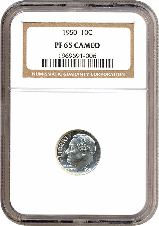 image for: 1950 10c  NGC Proof 65 Cameo