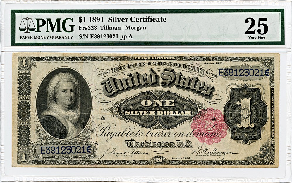 image for: FR. 223 1891 $1 Silver Cert PMG Very Fine 25 (Splits)