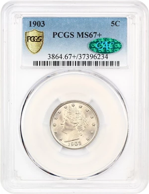 image for: 1903 5c PCGS/CAC MS67+