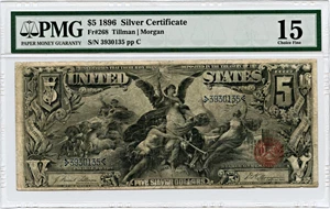 image for: FR. 268 1896 $5 Silver Cert PMG Fine 15