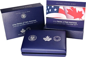 image for: Limited Edition Two-Coin Set: 2019 Pride of Two Nations NGC Proof 70 (With Box & COA)