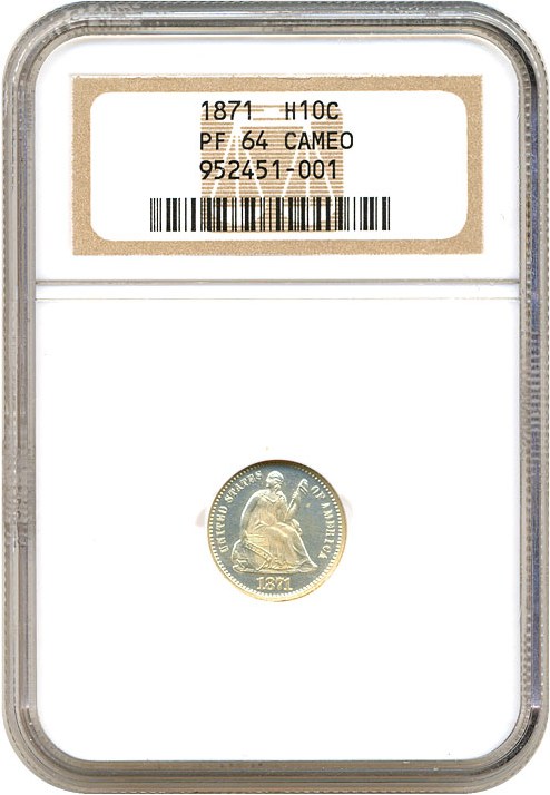 image for: 1871 H10C  NGC Proof 64 Cameo
