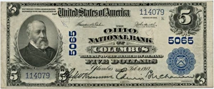 image for: FR. 606 1902 3rd Charter Period 3rd Issue Plain Back $5 Columbus, Ohio PMG Very Fine 30