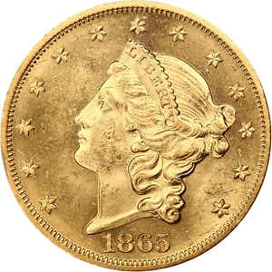 image for: S.S. Republic: 1865 $20 NGC/CAC MS61 (Date in Rim)
