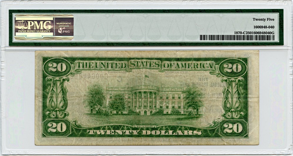 image for: FR. 1870C 1929 $20 FRBN Philadelphia PMG Very Fine 25