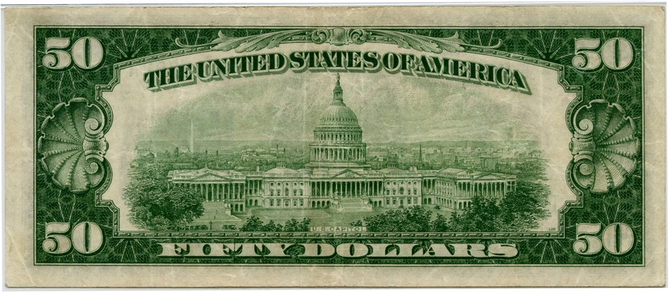 image for: FR. 2102-Idgs 1934 $50 FRN Minneapolis PMG Very Fine 30