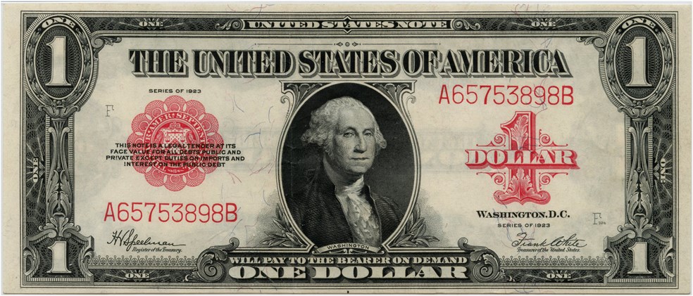 image for: FR. 40 1923 $1 Legal Tender PMG About New 55 EPQ