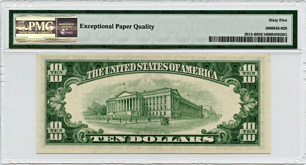 image for: FR. 2013B 1950C $10 FRN PMG Gem Unc 65 EPQ