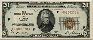 image for: FR. 1870F 1929 $20 FRBN Atlanta PMG Choice Extremely Fine 40