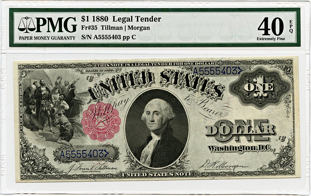 image for: FR. 35 1880 $1 Legal Tender PMG Extremely Fine 40 EPQ