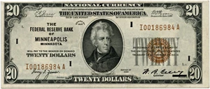 image for: FR. 1870I 1929 $20 FRBN Minneapolis PMG Choice Extremely Fine 40 EPQ